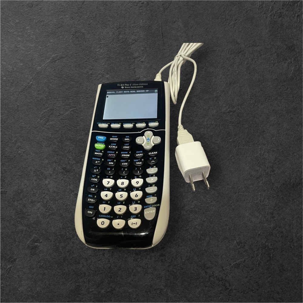 Texas Instruments Black and White Graphing Calculator with Charger